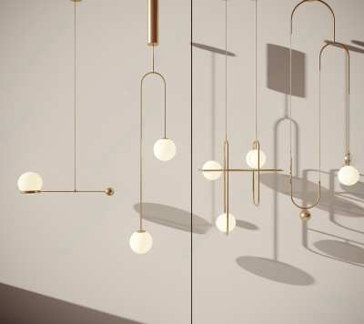 现代轻奢吊灯3D模型下载